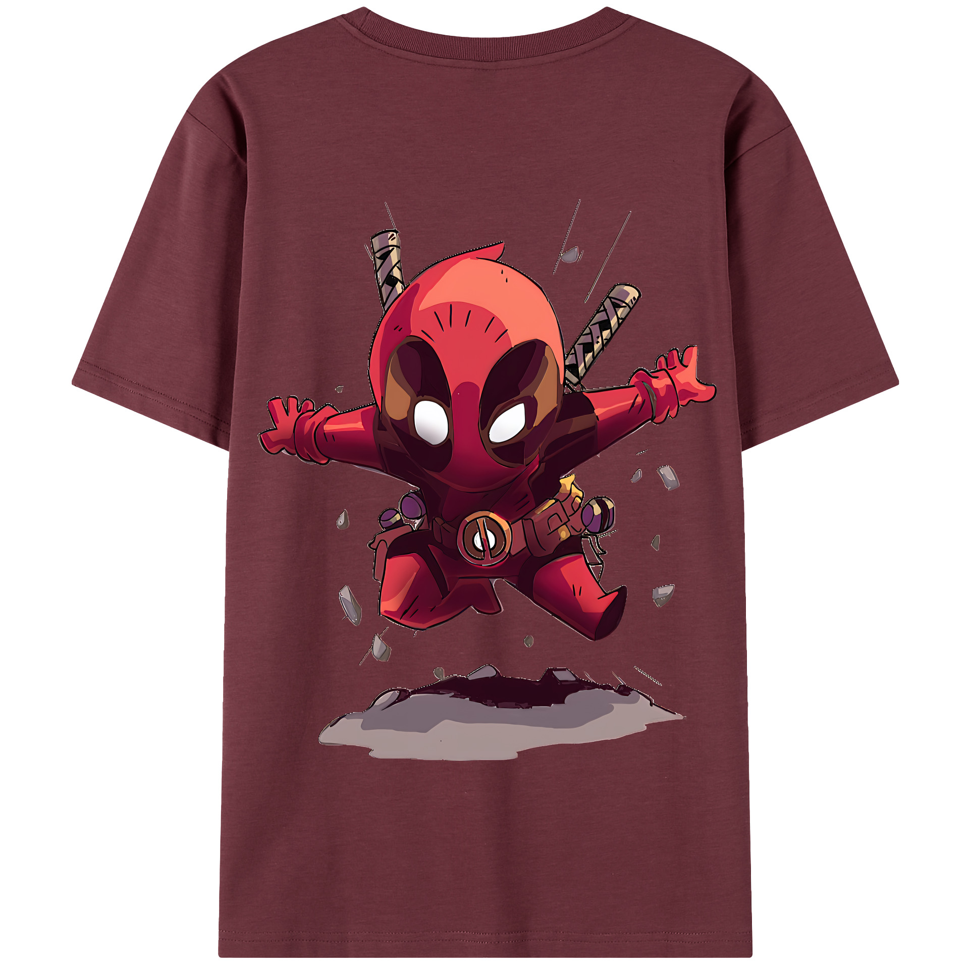 （画像用） Deadpool デッドプール 綿100％半袖Tシャツ（背面プリント）